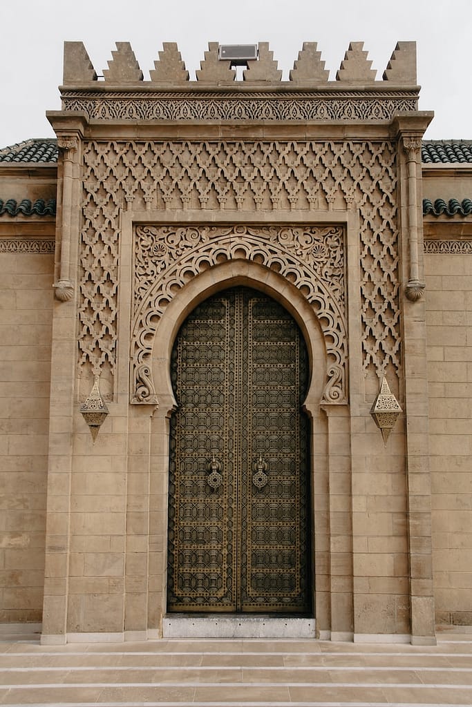 a large stone door